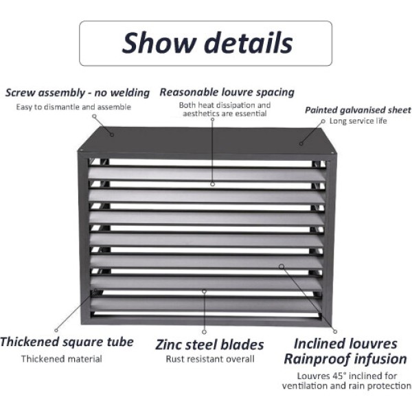 Penutup AC split, penyekat ruangan berdiri, penutup tempat sampah, abu-abu, A23P: 110×60×80 cm